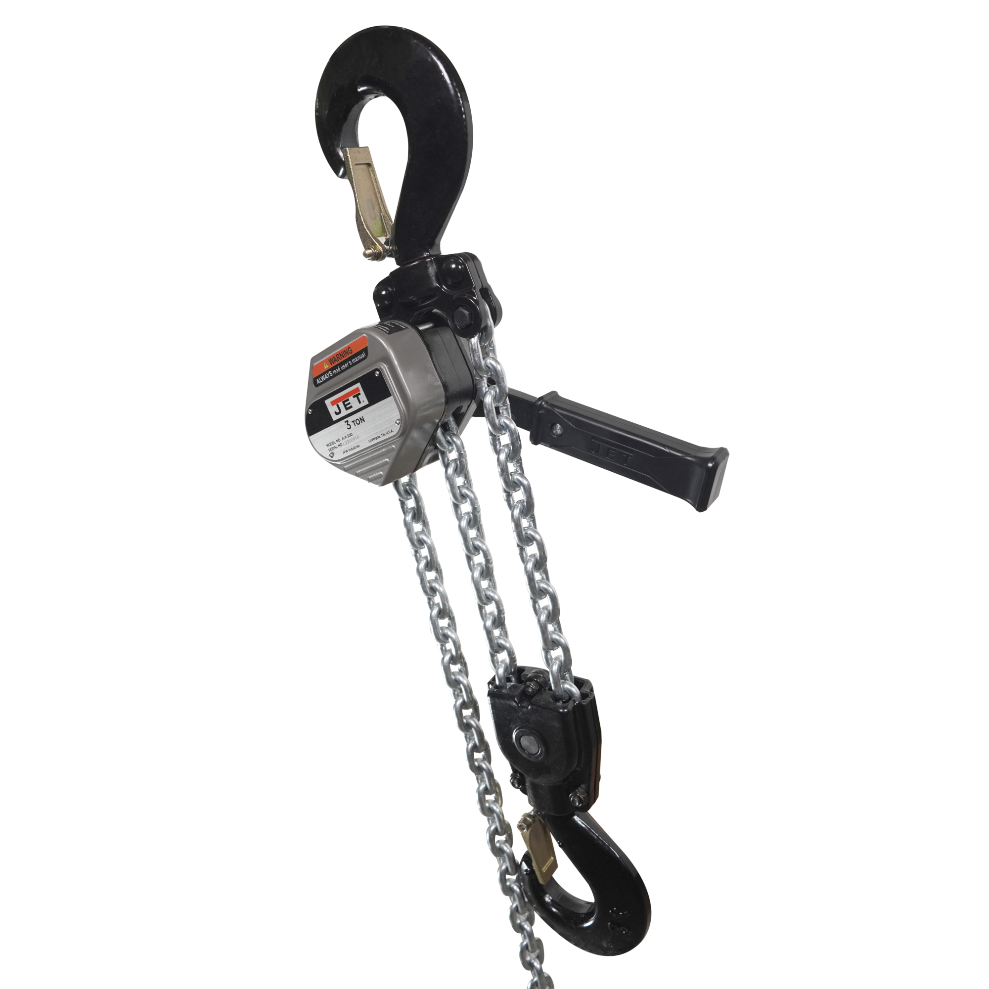 JET, JLA Manual Lever Hoist, Capacity 6600 lb, Lift Height 20 ft, Model# JLA-300-20SH